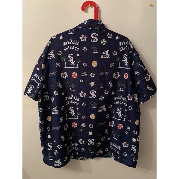 Chicago White Sox Blue Hawaiian Shirt M SGA 7/1/17 Beggars Pizza Polyester - Picture 5 of 8